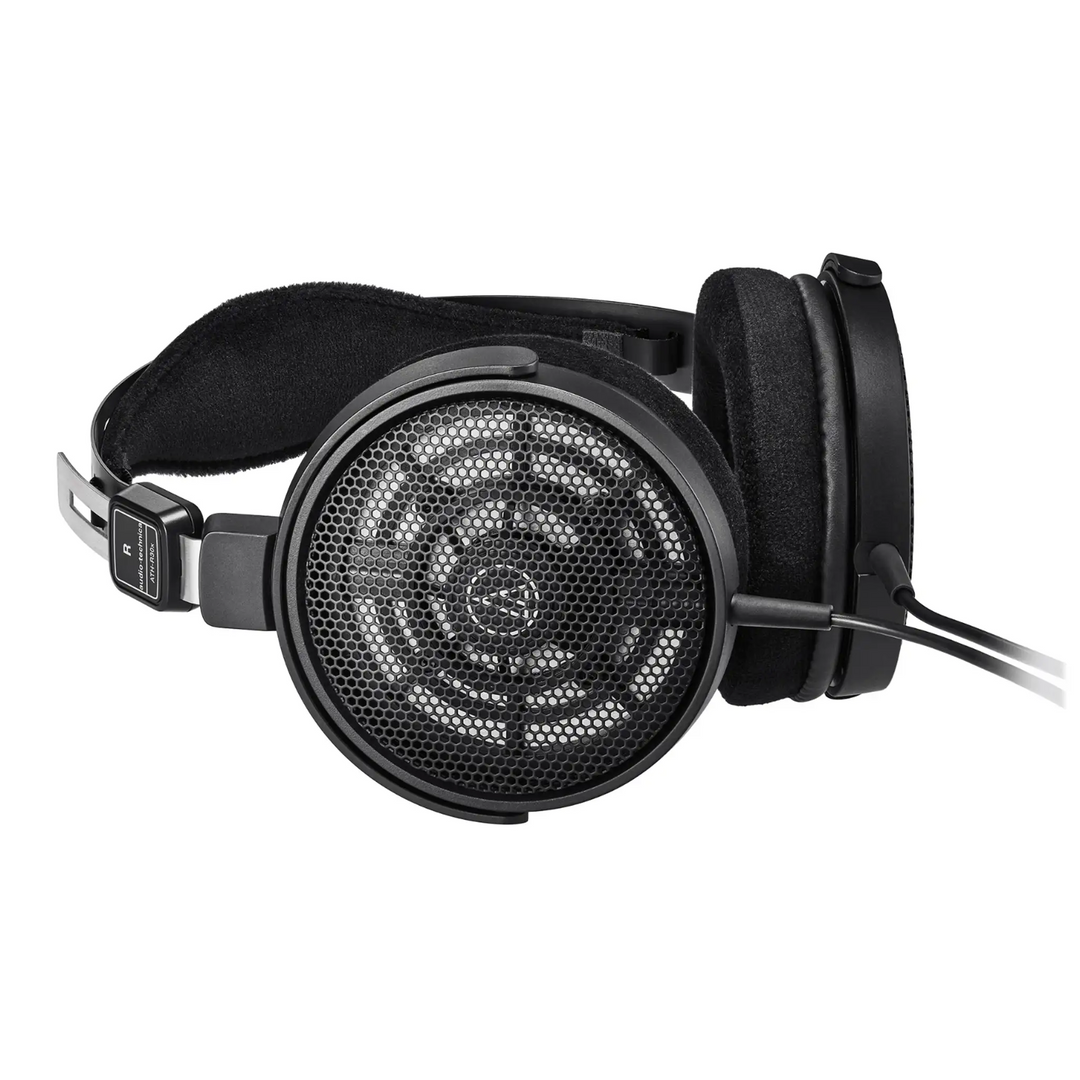 Audio-Technica ATH-R30X headphone right profile prone with attached cable whitebox