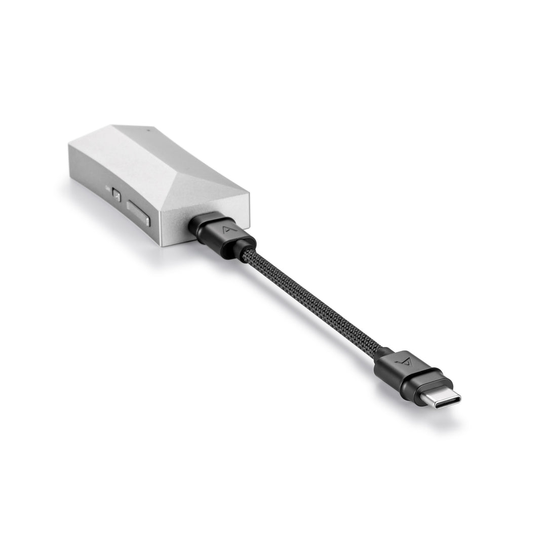 Astell&amp;Kern HC4 rear with attached USB-C cable over white background