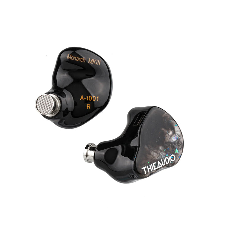 Thieaudio Monarch MK3 default shell front 3 quarter and rear over white background