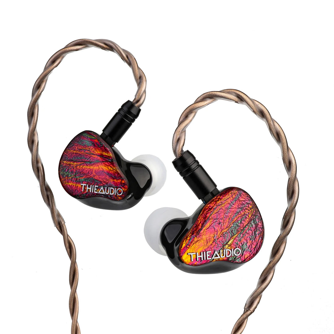 Thieaudio Monarch MK3 Sunset Horizon finish front with stock cable over white background