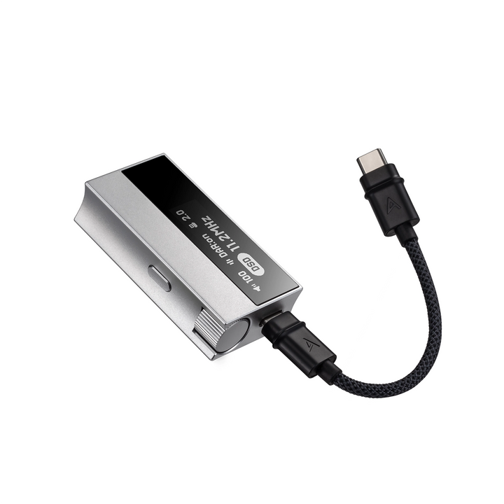 Astell&amp;Kern HC5 portable DAC/amp diagonally floating with cable attached whitebox
