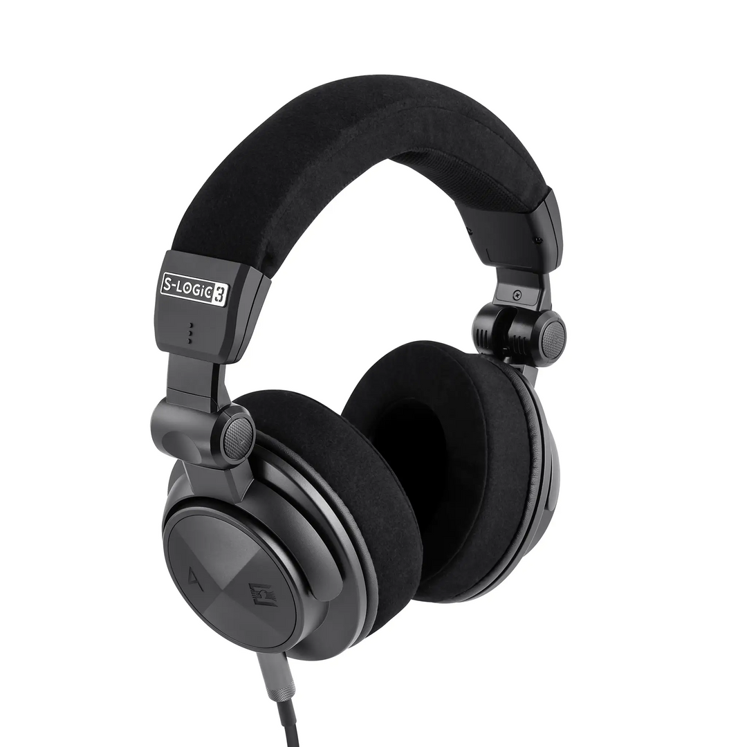 Astell&amp;Kern x Ultrasone Virtuoso headphone front left 3 quarter top down angle whitebox