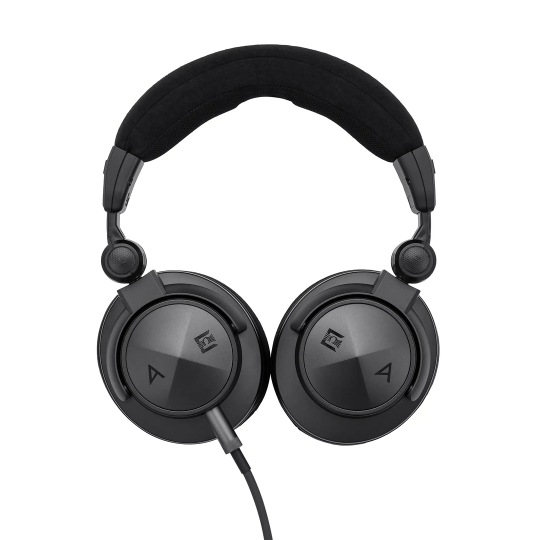 Astell&amp;Kern x Ultrasone Virtuoso headphone ear cups face forward center whitebox