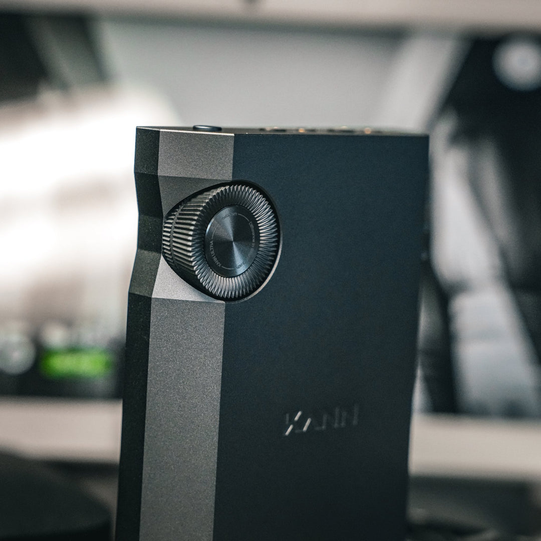 Astell&amp;Kern KANN Ultra closeup rear highlighting volume wheel