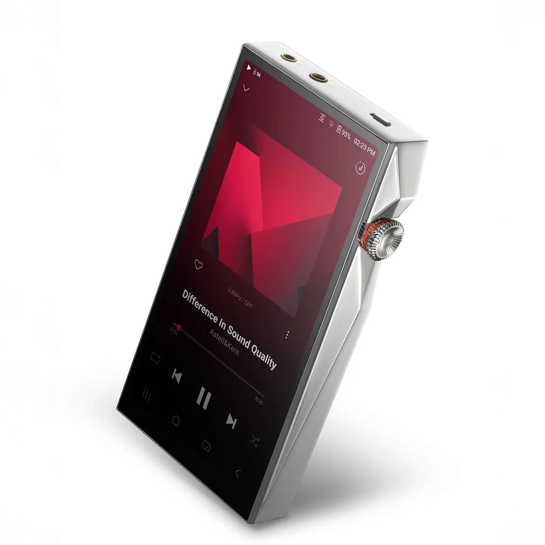 Astell&amp;Kern SP4000 DAP silver front rotated right 180 degrees whitebox