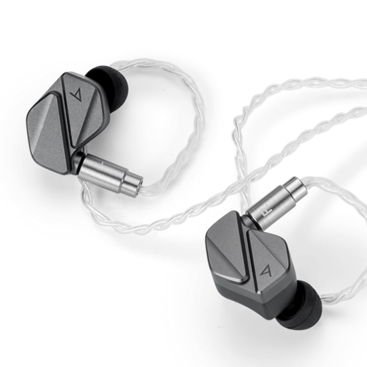 Astell&amp;Kern AK ZERO2 front with attached stock cable over white background