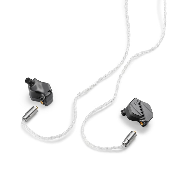 Astell&amp;Kern AK ZERO2 front and rear with detached cable over white background