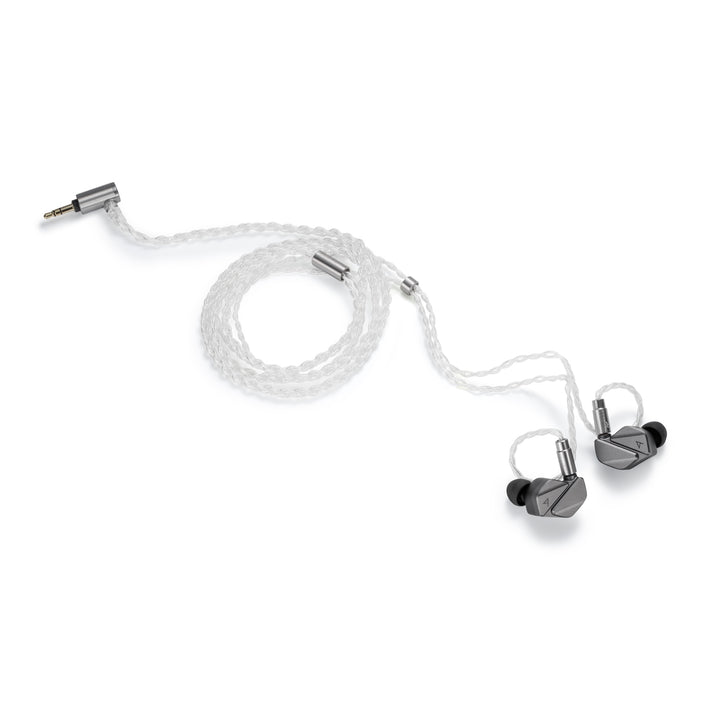 Astell&amp;Kern AK ZERO2 with attached coiled cable over white background