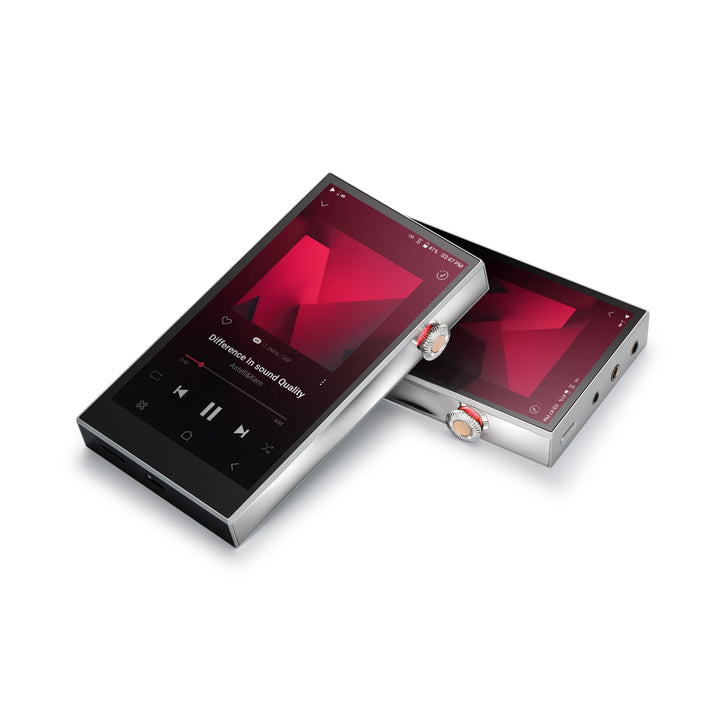 Astell&amp;Kern SE300 silver (x2) stacked over white background