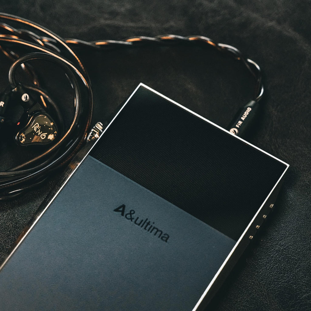 Astell&amp;Kern SP3000T rear closeup with connected FiR Audio earphones