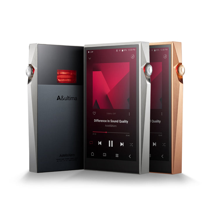 Astell&amp;Kern SP3000T (x3) front and rear silver, front quarter copper whitebox