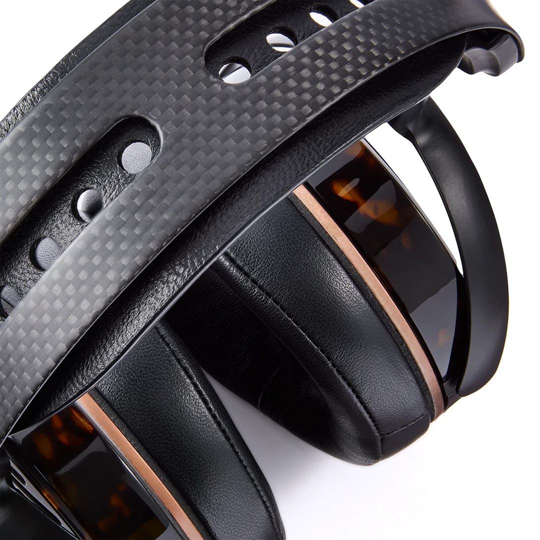 Audeze LCD-5s headphone Birds Eye view of headband whitebox