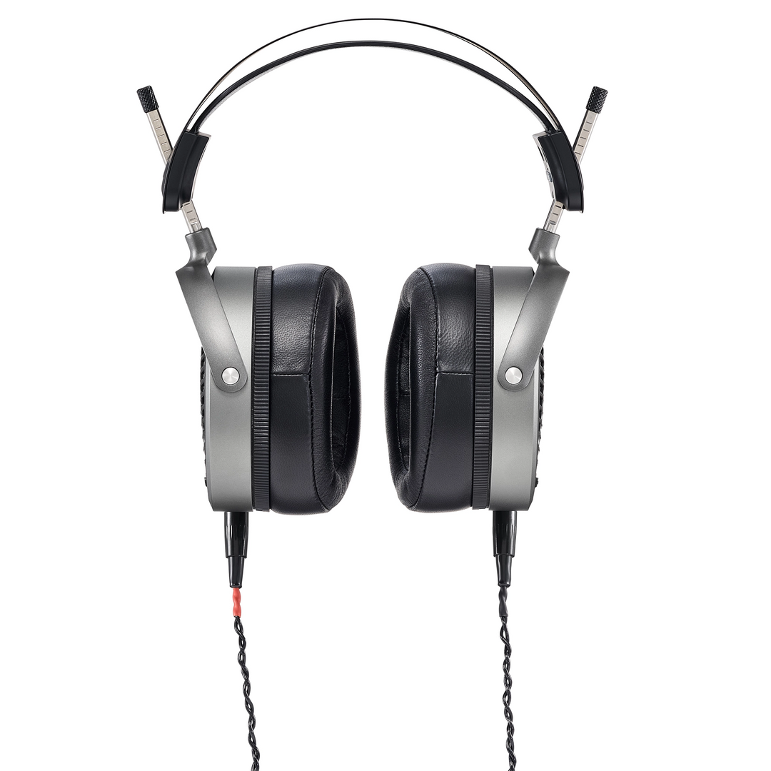 Audeze MM-520 headphones front with cable attached whitebox