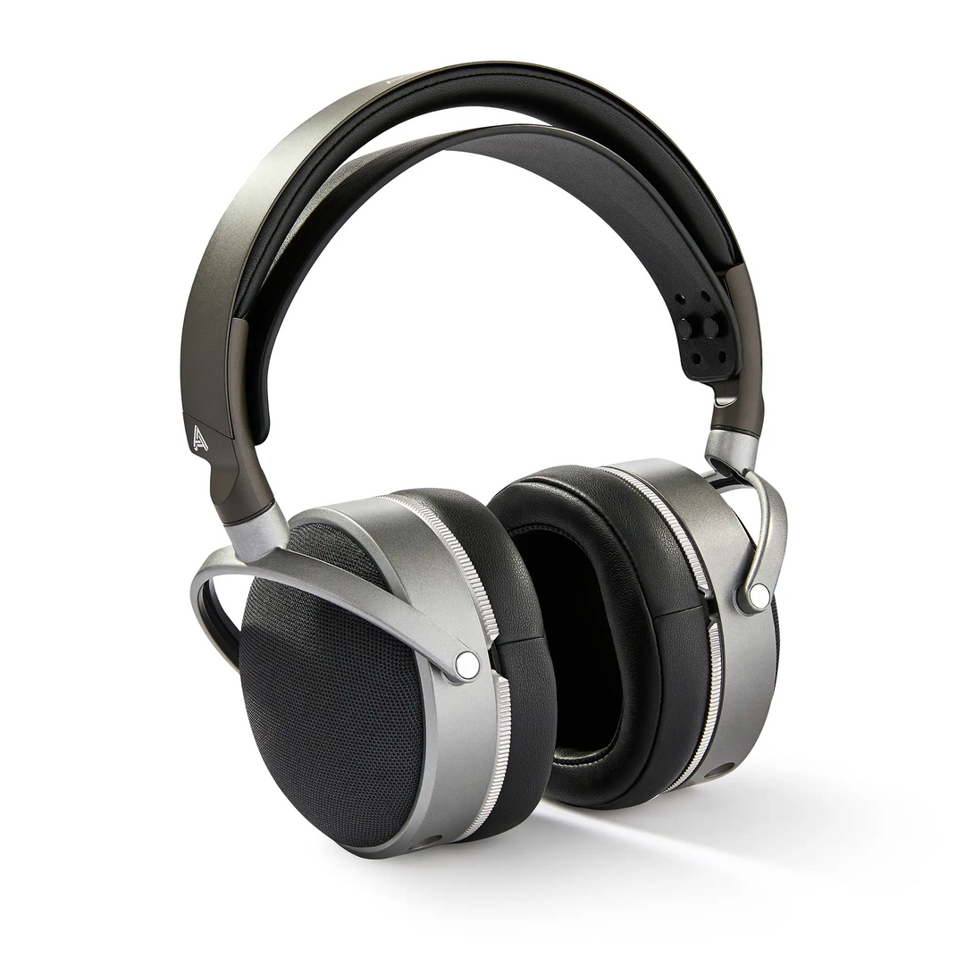 Audeze LCD-S20 headphones sitting front left 3 quarter angle whitebox