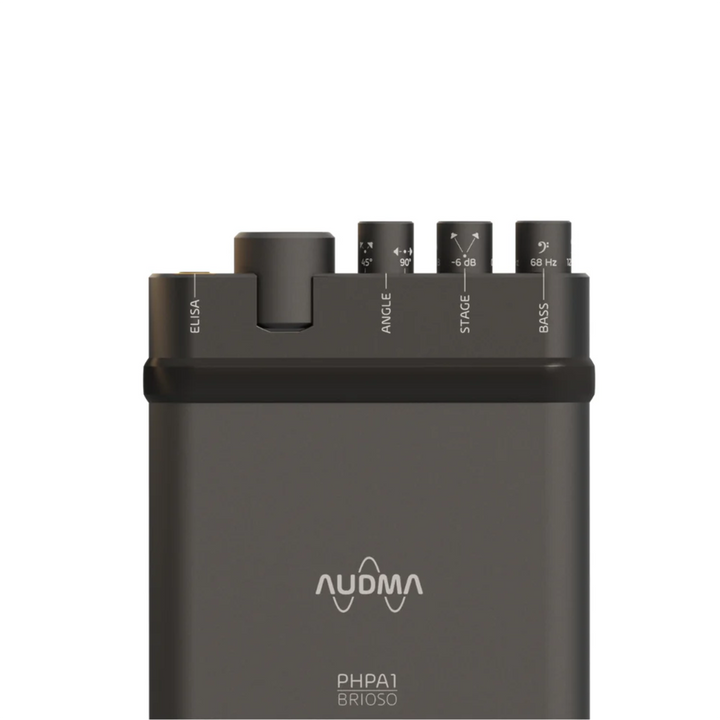 Audma Brioso portable amplifier front top half center whitebox
