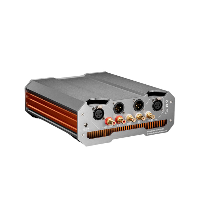Burson Audio Soloist Stellar headphone amp rear left 3 quarter whitebox