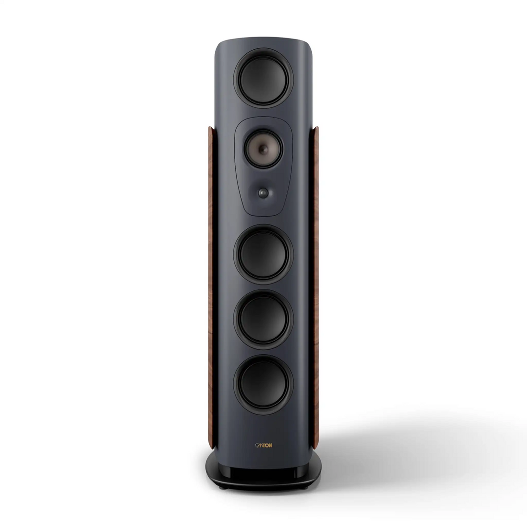 Canton Reference Alpha speaker in blue standing front center whitebox