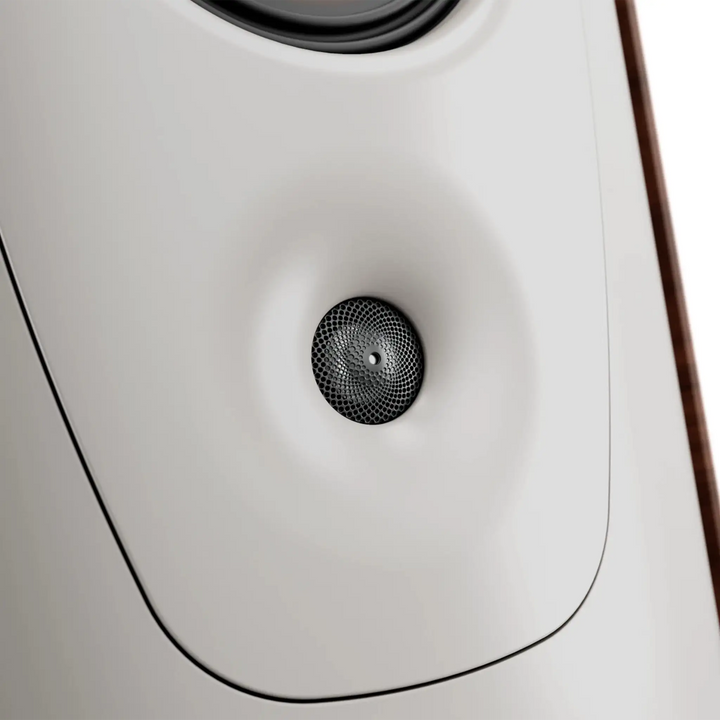 Canton Reference Alpha speaker in grey standing ultra closeup whitebox