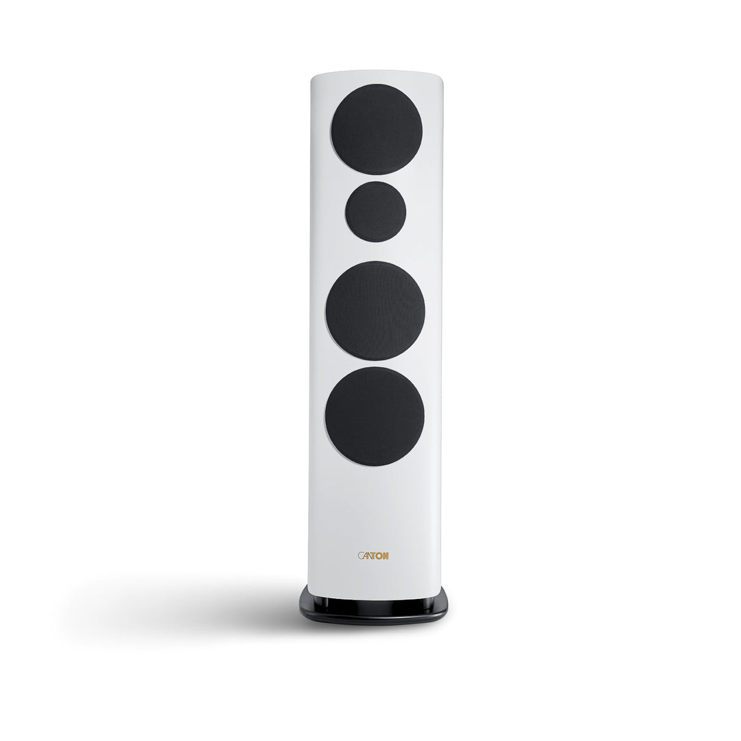 Canton Reference 3 2023 white front with cloth grills over white background