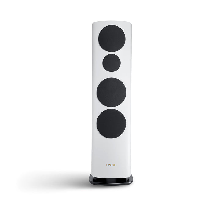 Canton Reference 3 2023 white front with cloth grills over white background