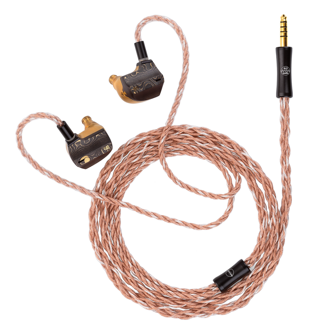 Campfire Audio Chimera iems attached to ALO Audio Valence-6 cable whitebox