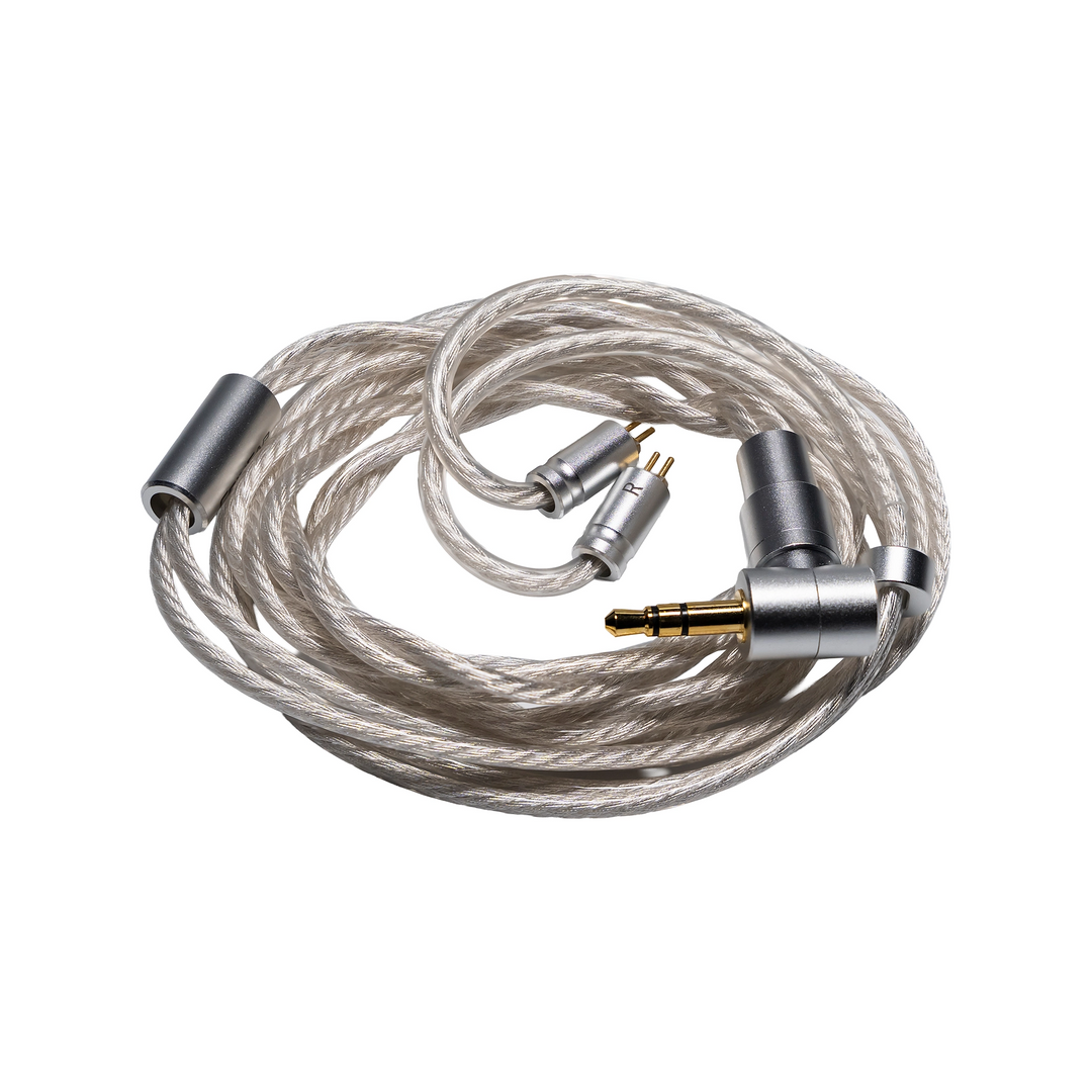 CrinEar Reference IEMs cable coiled with 3.5mm plug attached whitebox