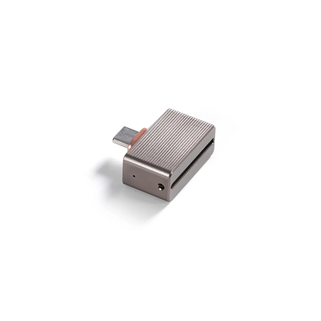 ddHiFi TC44Pro M3 DAC dongle lying rear bottom left corner view whitebox
