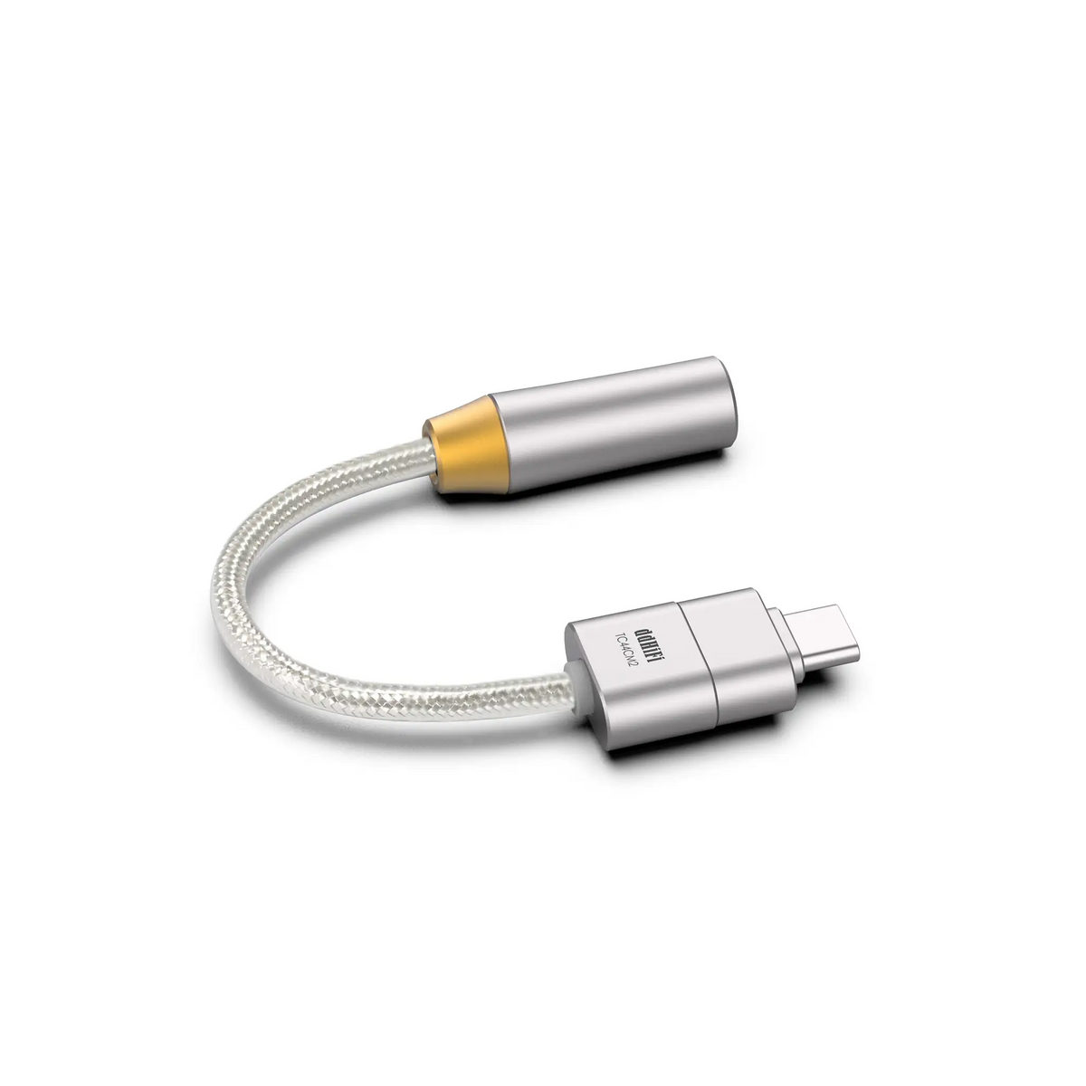 ddHiFi TC44CM2 DAC dongle sitting in c-shape whitebox