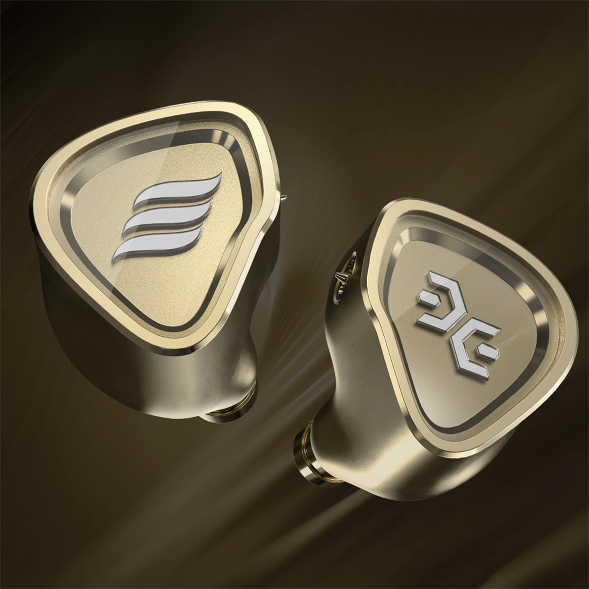Effect Audio Annihilator Prime iems front closeup on gold background