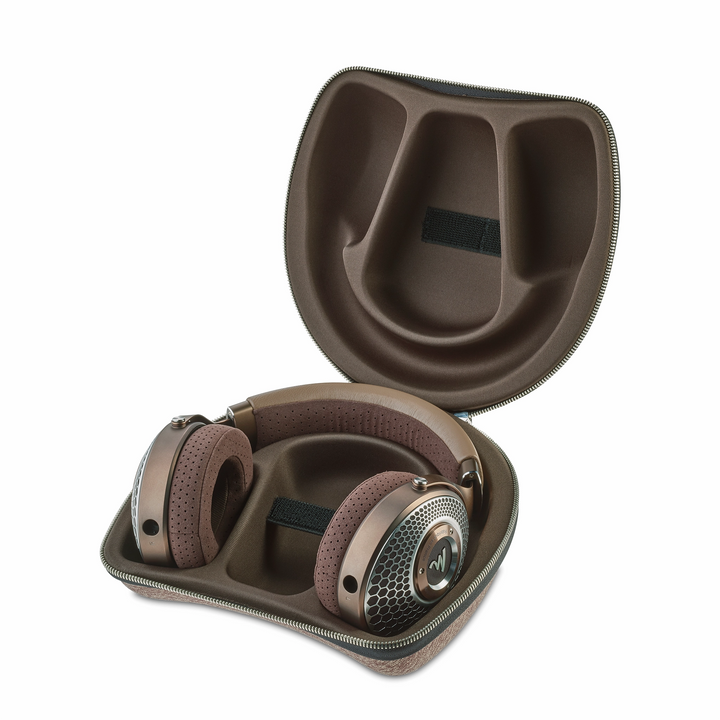 Focal Clear Mg headphone sitting in case front right 3 quarter whitebox