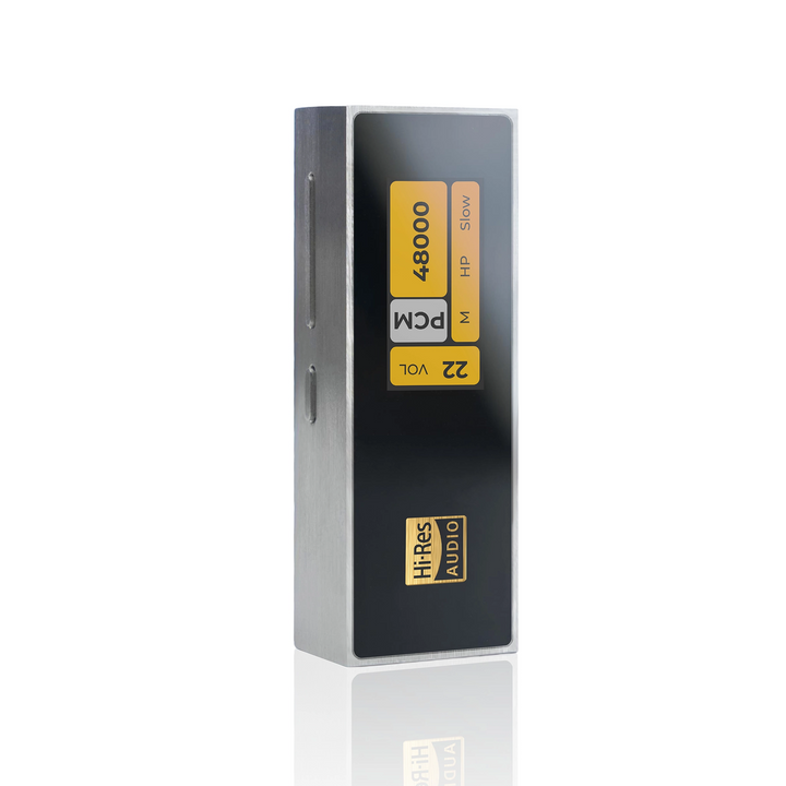 iBasso DC04Ultra standing front left 3 quarter whitebox