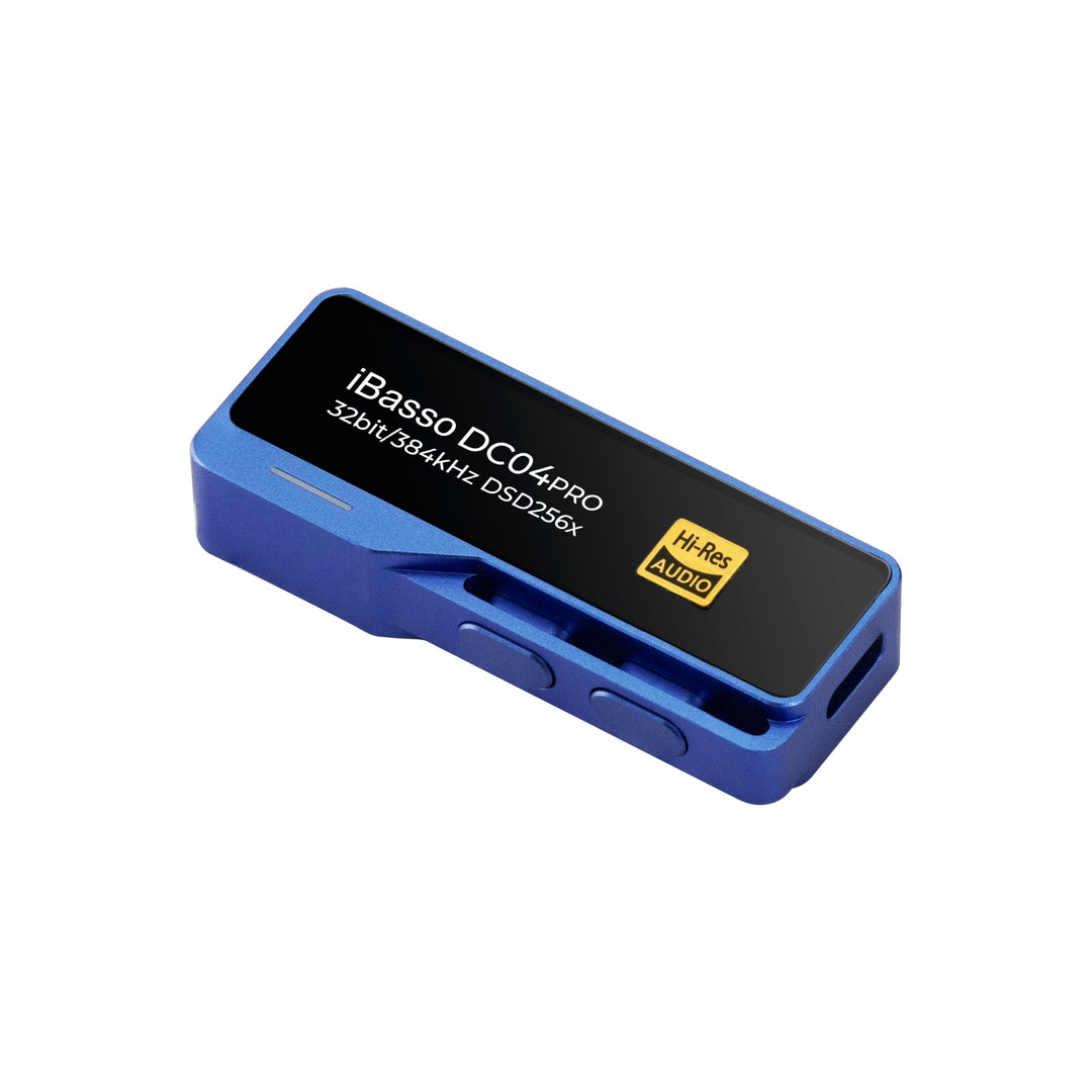 iBasso DC04 Pro blue 3 quarter over white background