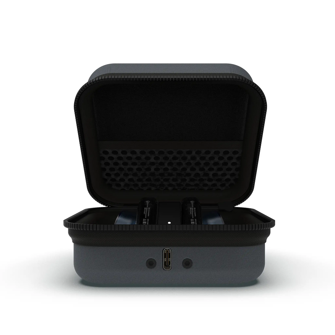 iFi Audio GO pods Air dac and amp in charging case front center eye level  whitebox