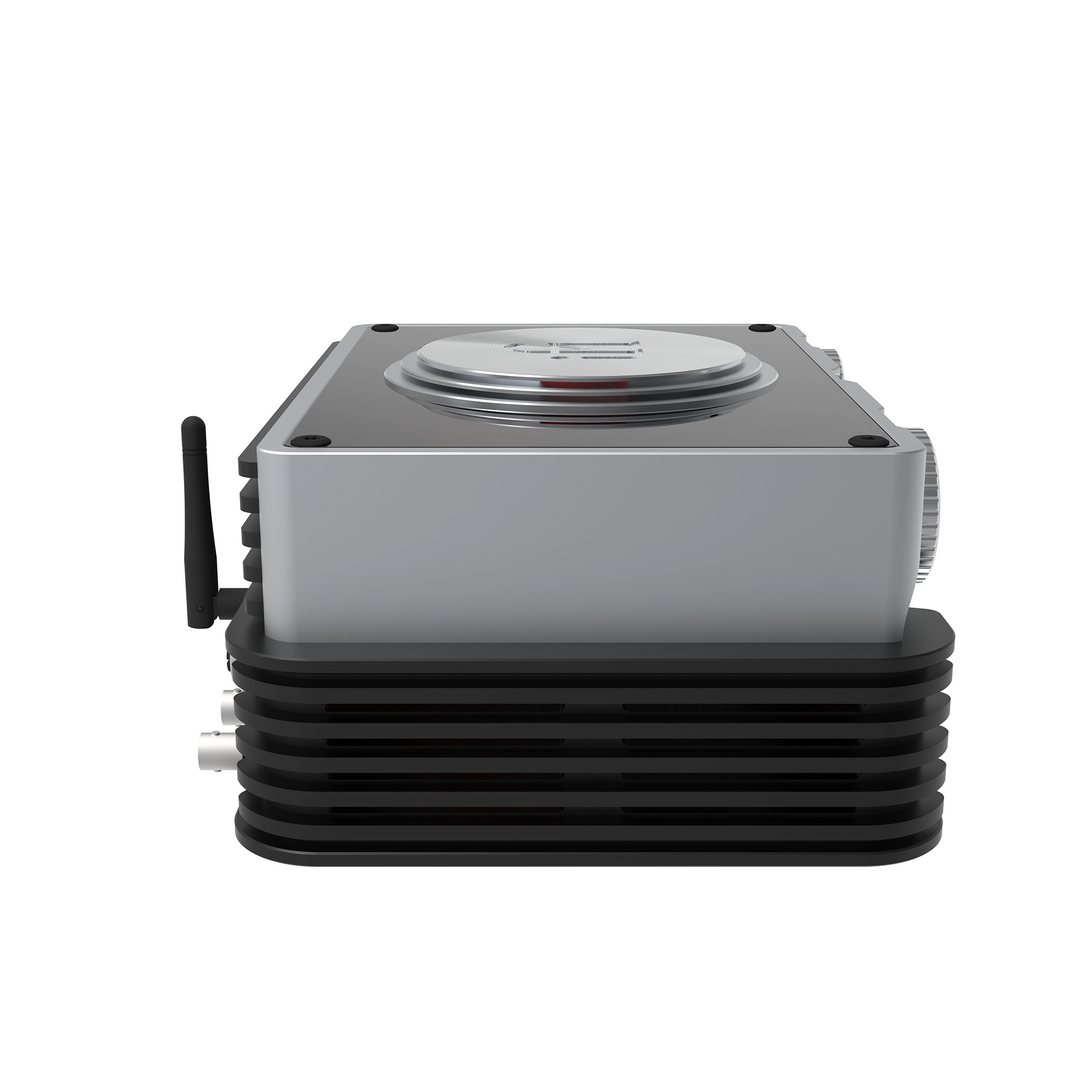 iFi Audio iDSD Phantom DAC/amp sitting left side profile view whitebox