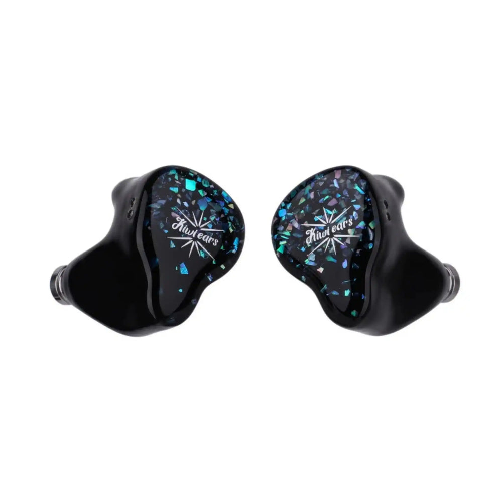 Kiwi Ears Astral IEMs in blue floating front center whitebox
