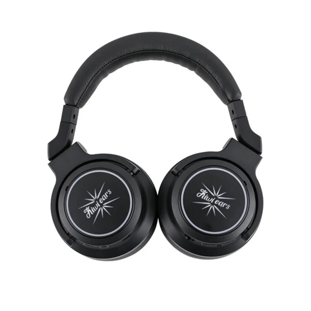 Kiwi Ears Aventus headphones ear cups face up Birds Eye view whitebox