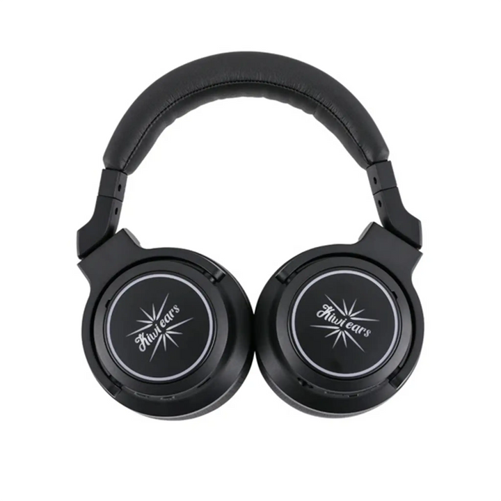 Kiwi Ears Aventus headphones ear cups face up Birds Eye view whitebox