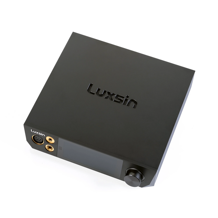 Luxsin X8 DAC and amp Birds Eye view rotated right whitebox