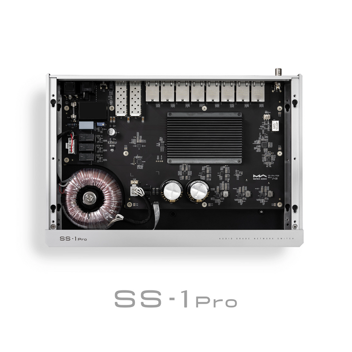Matrix Audio SS-1 Pro Birdseye view inside whitebox