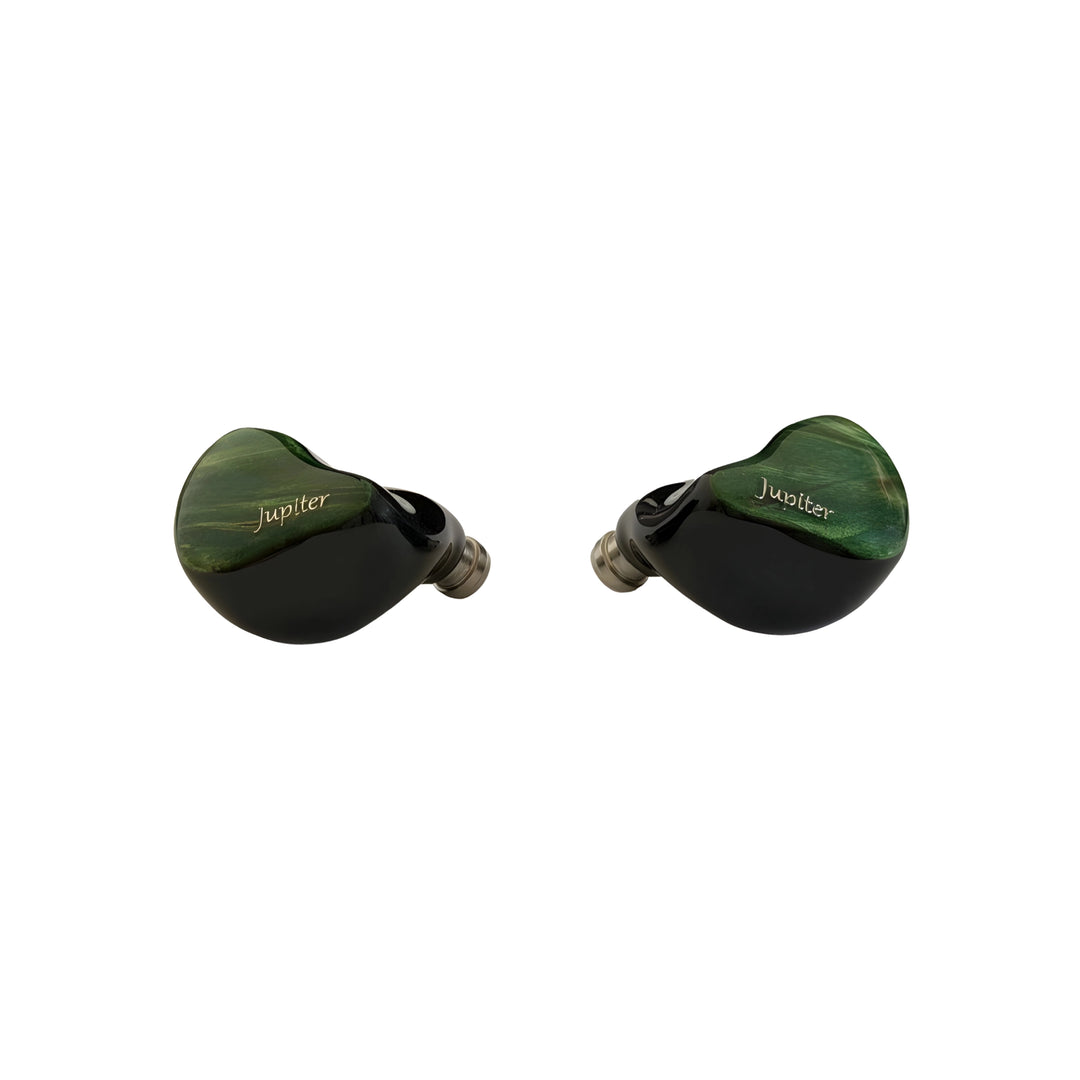 Melody Wings Jupiter IEMs in green front center whitebox