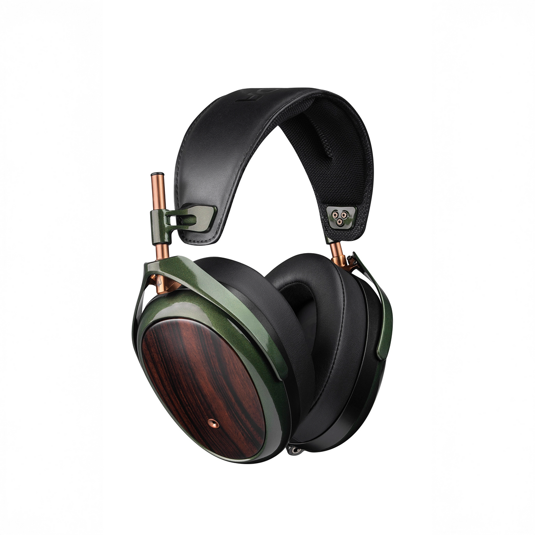 Meze Audio Strada headphones front left 3 quarter whitebox