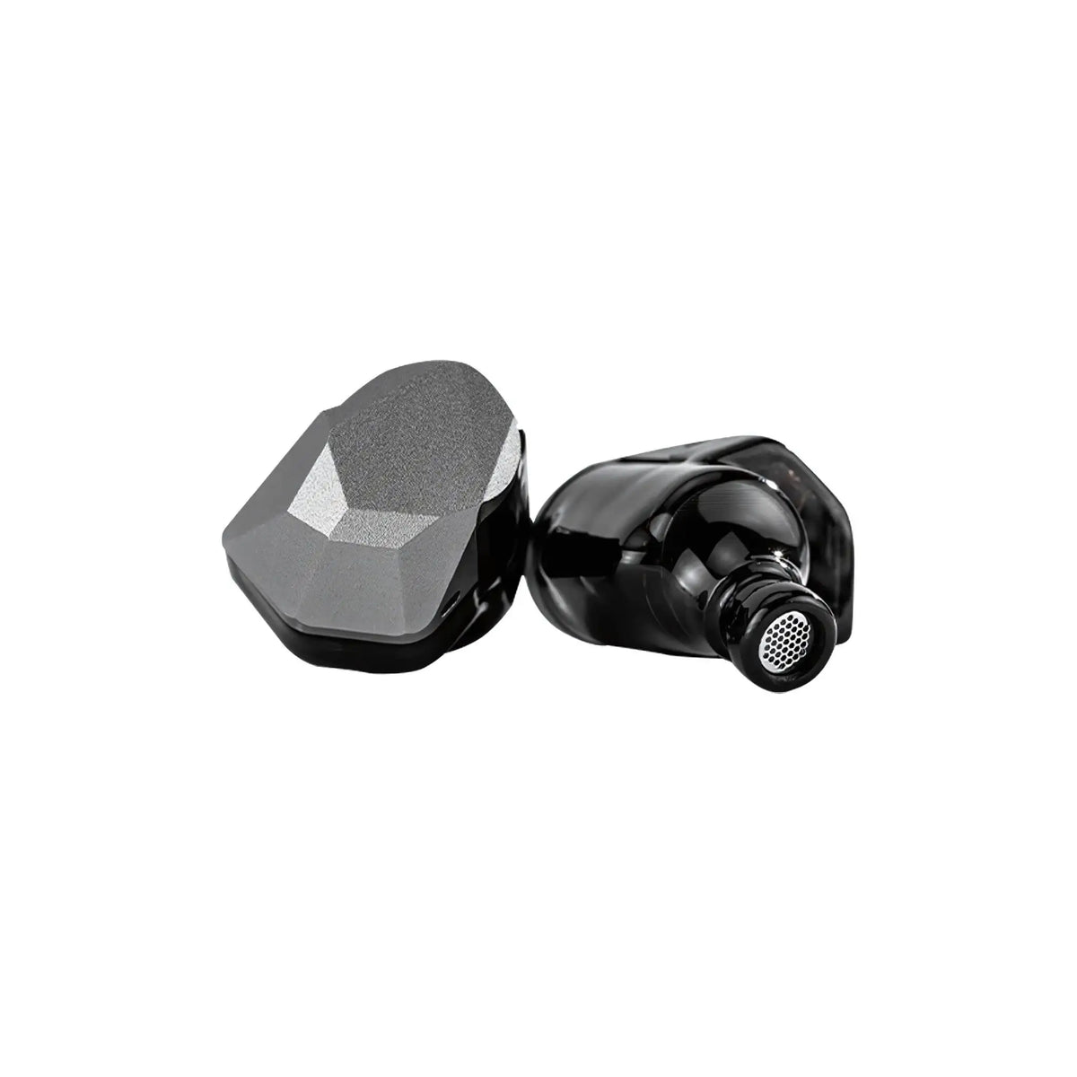 Moondrop Harmon IEMs sitting front center front and rear view whitebox
