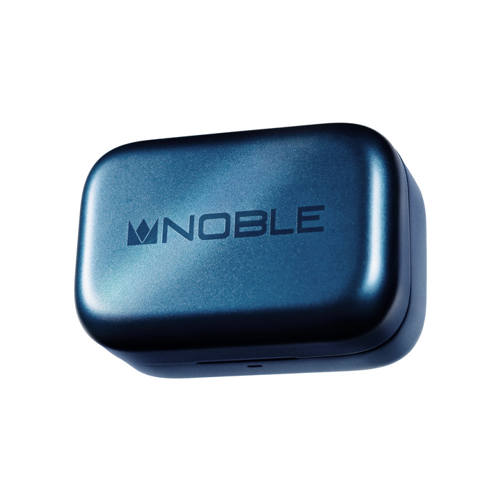 Noble Audio Osprey earphones charging case closed closeup whitebox