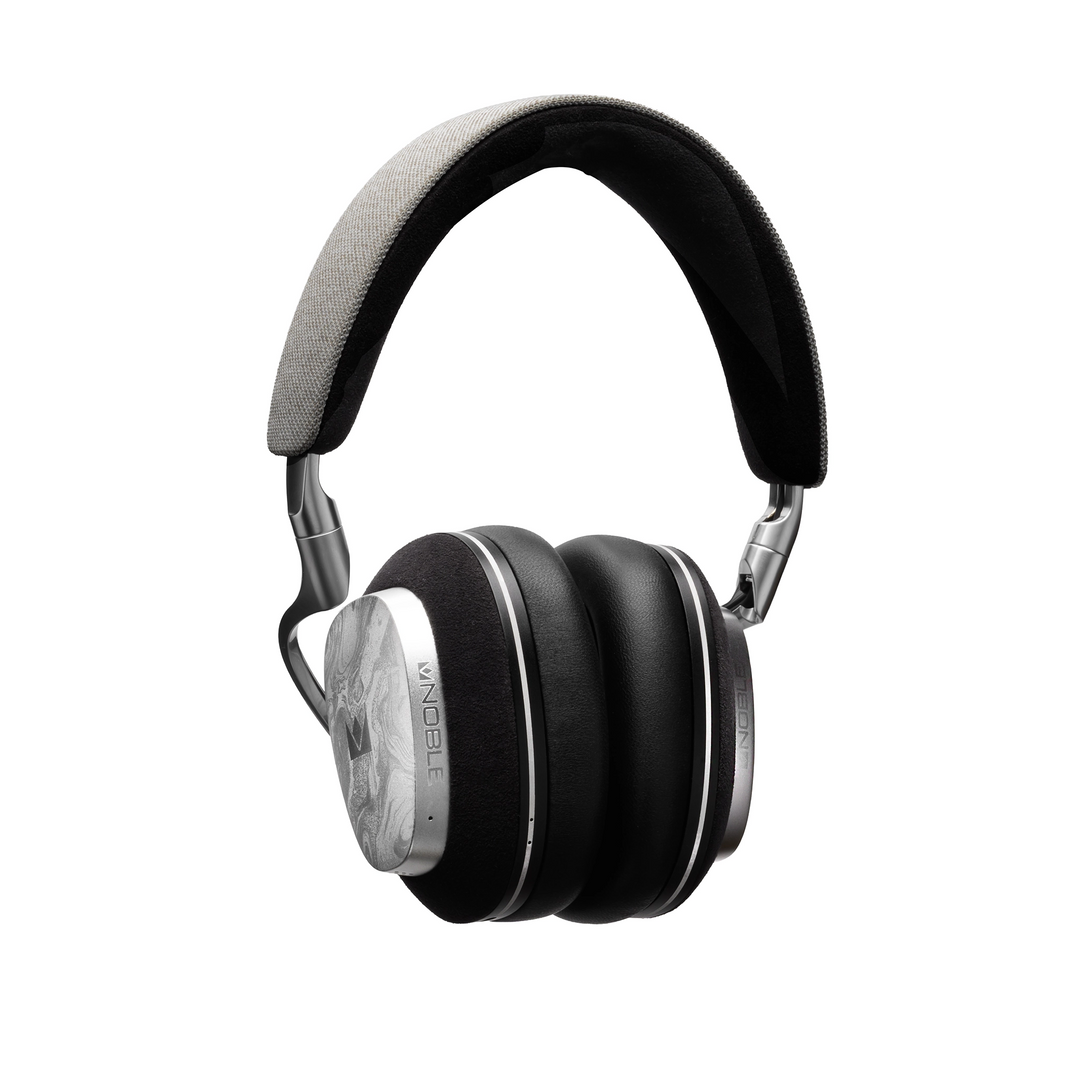 Noble Audio FoKus Artemis headphones front left 3 quarter whitebox