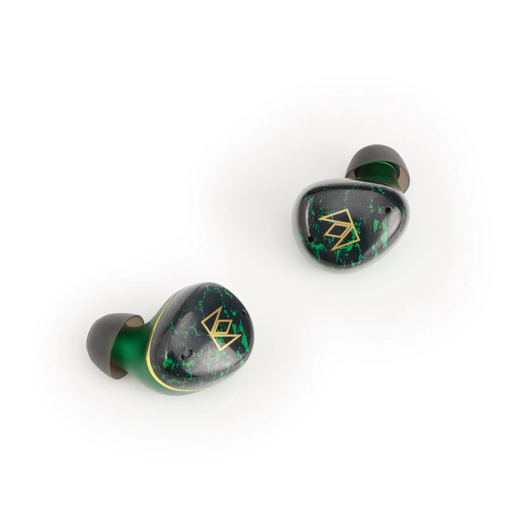 Noble FoKus Rex5 earphones diagonally positioned whitebox