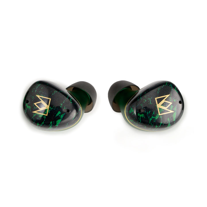 Noble FoKus Rex5 earphones front closeup eye level whitebox