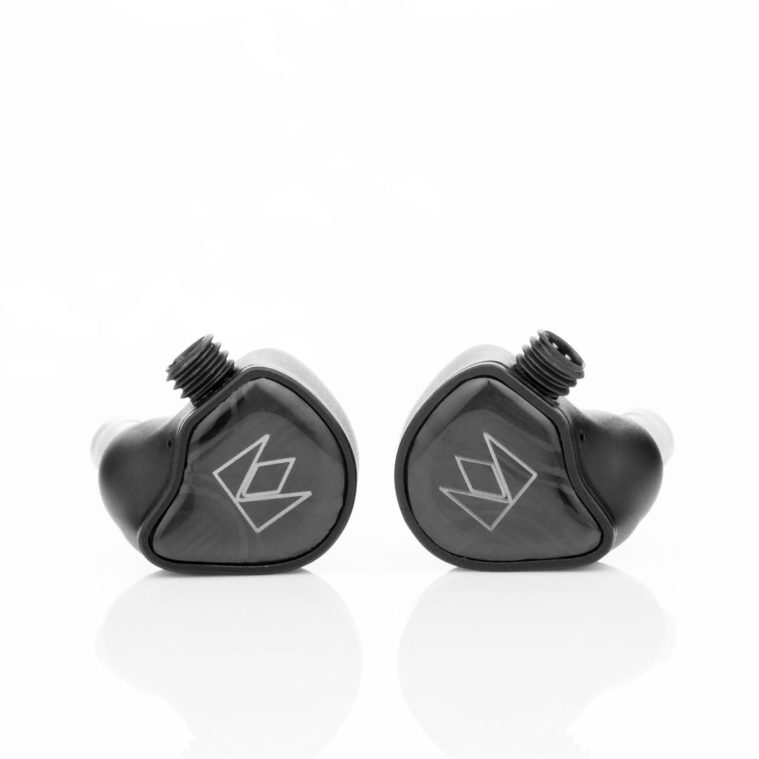 Noble Audio XM-1 front over white reflective background