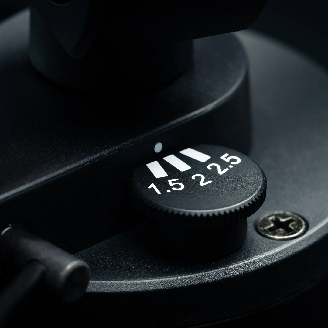 Pro-Ject AC/DC turntable closeup of anti-skating feature