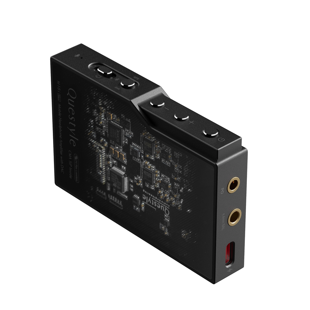 Questyle M18i MAX sitting on its side whitebox