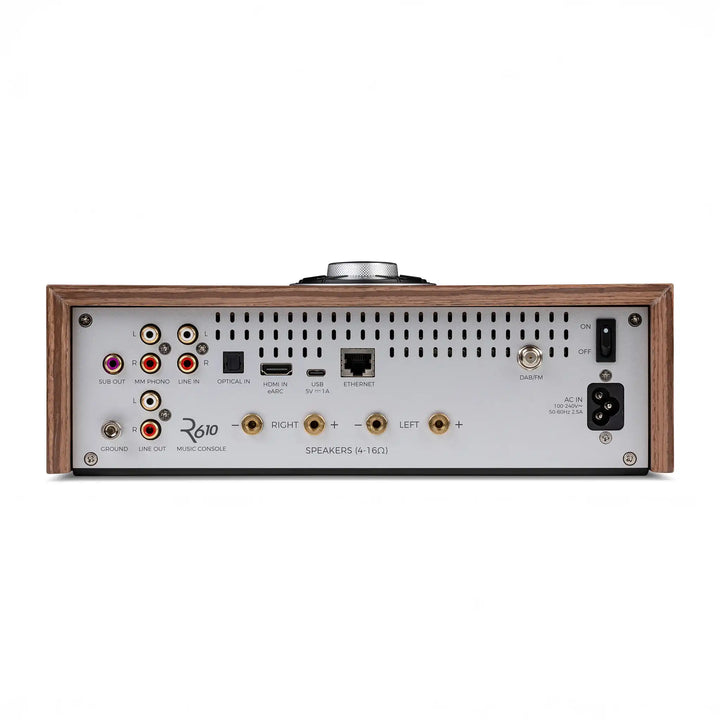 Ruark Audio R610 console in walnut rear center whitebox